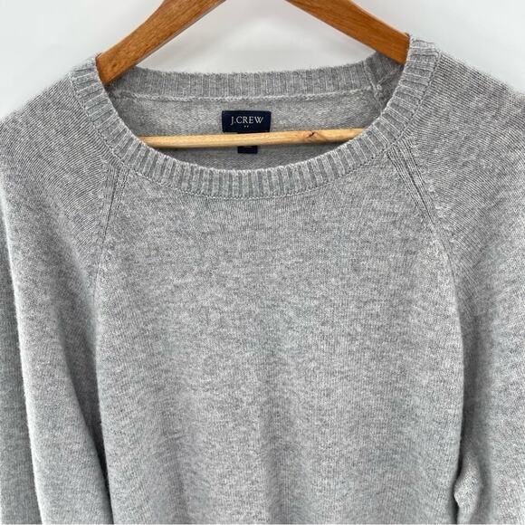 J. Crew Lambs Wool Blend Gray Crewneck Sweater Size XXL - Picture 3 of 11